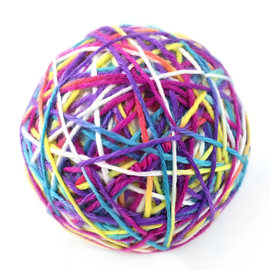 🐾 Pelota de Hilos Multicolor para Gatos – Diversión Asegurada 🎉